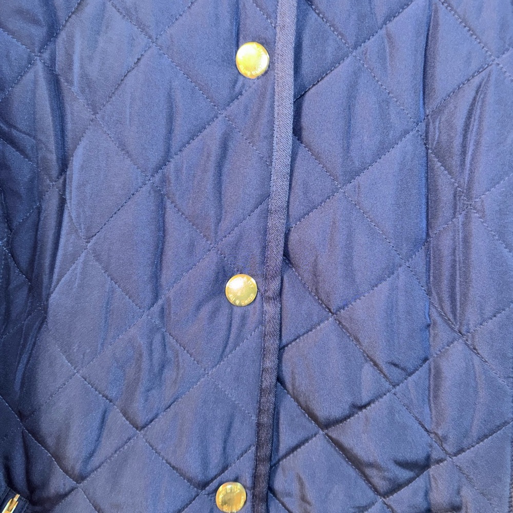 Crown & Ivy Curvy Quilted Navy Coat - Picture 2 of 6